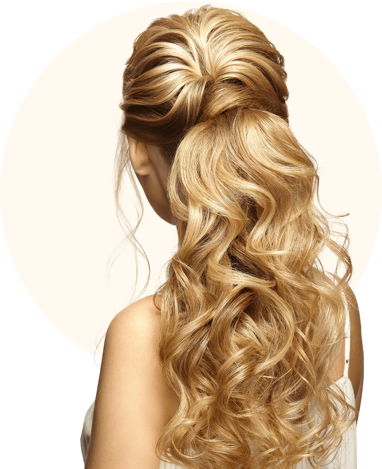 Stylish updo with cascading curls